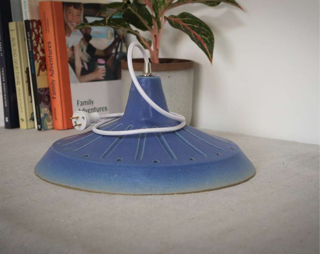 13.5” MATTE BLUE UMBRE BARN SHADE