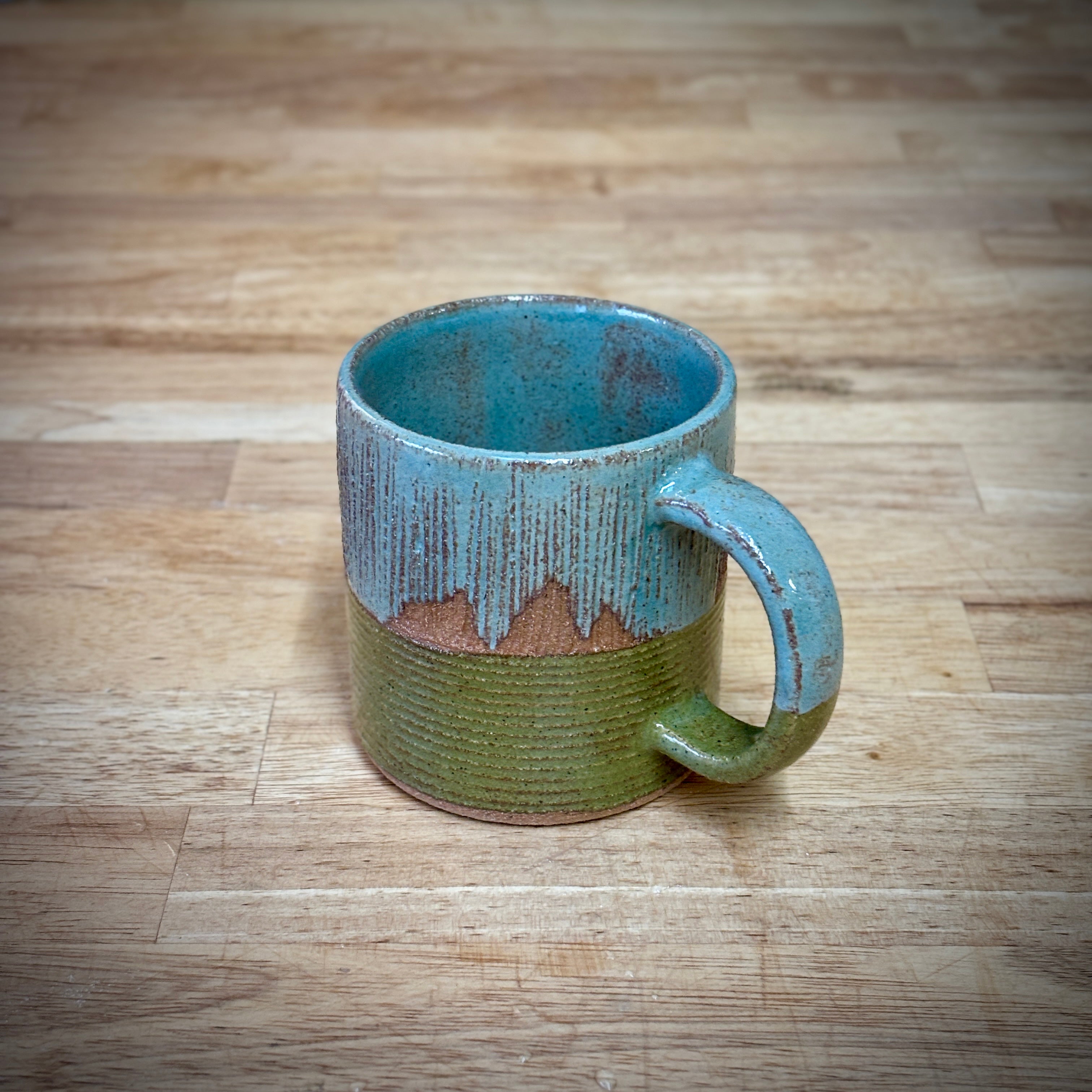 MUGS - BLUE & GREEN DESIGN