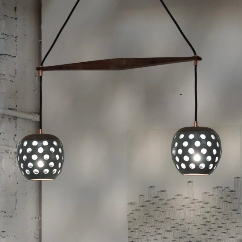 CHANDELIER - BLUE BEEHIVE PENDANTS