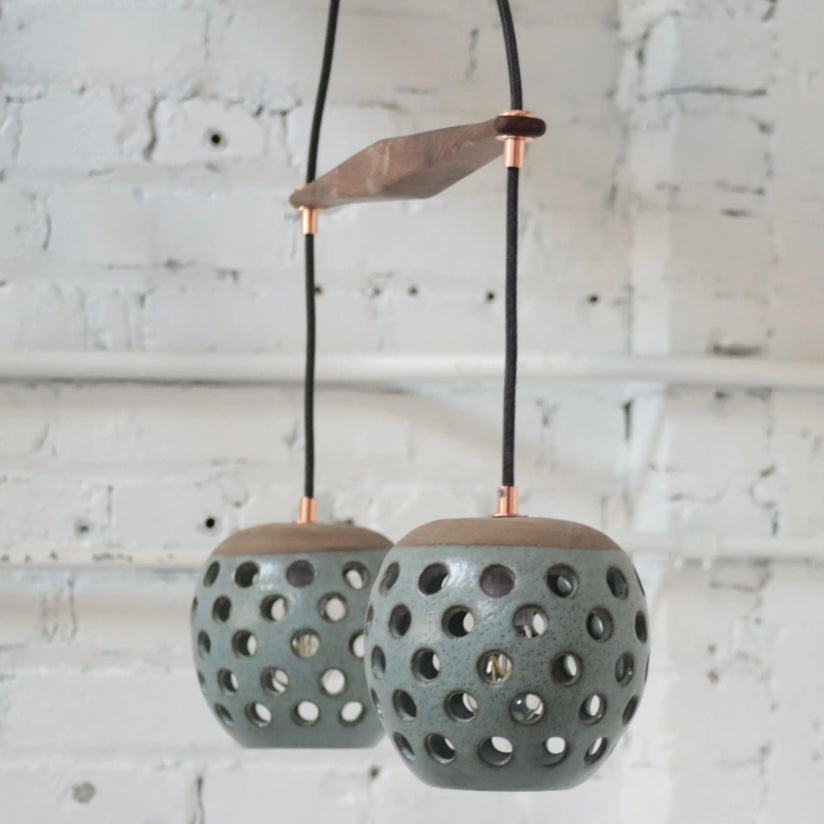 CHANDELIER - BLUE BEEHIVE PENDANTS