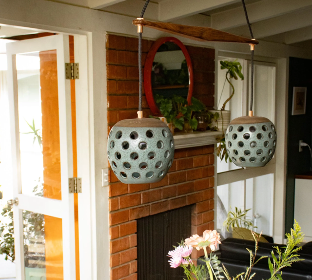 CHANDELIER - BLUE BEEHIVE PENDANTS