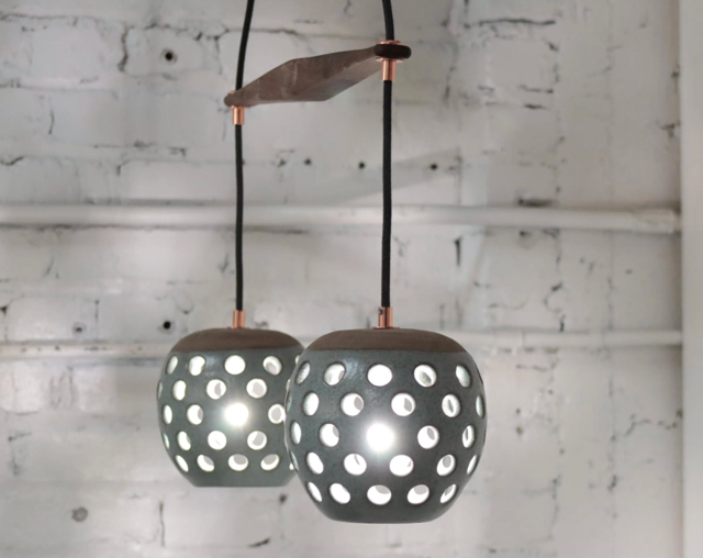 CHANDELIER - BLUE BEEHIVE PENDANTS