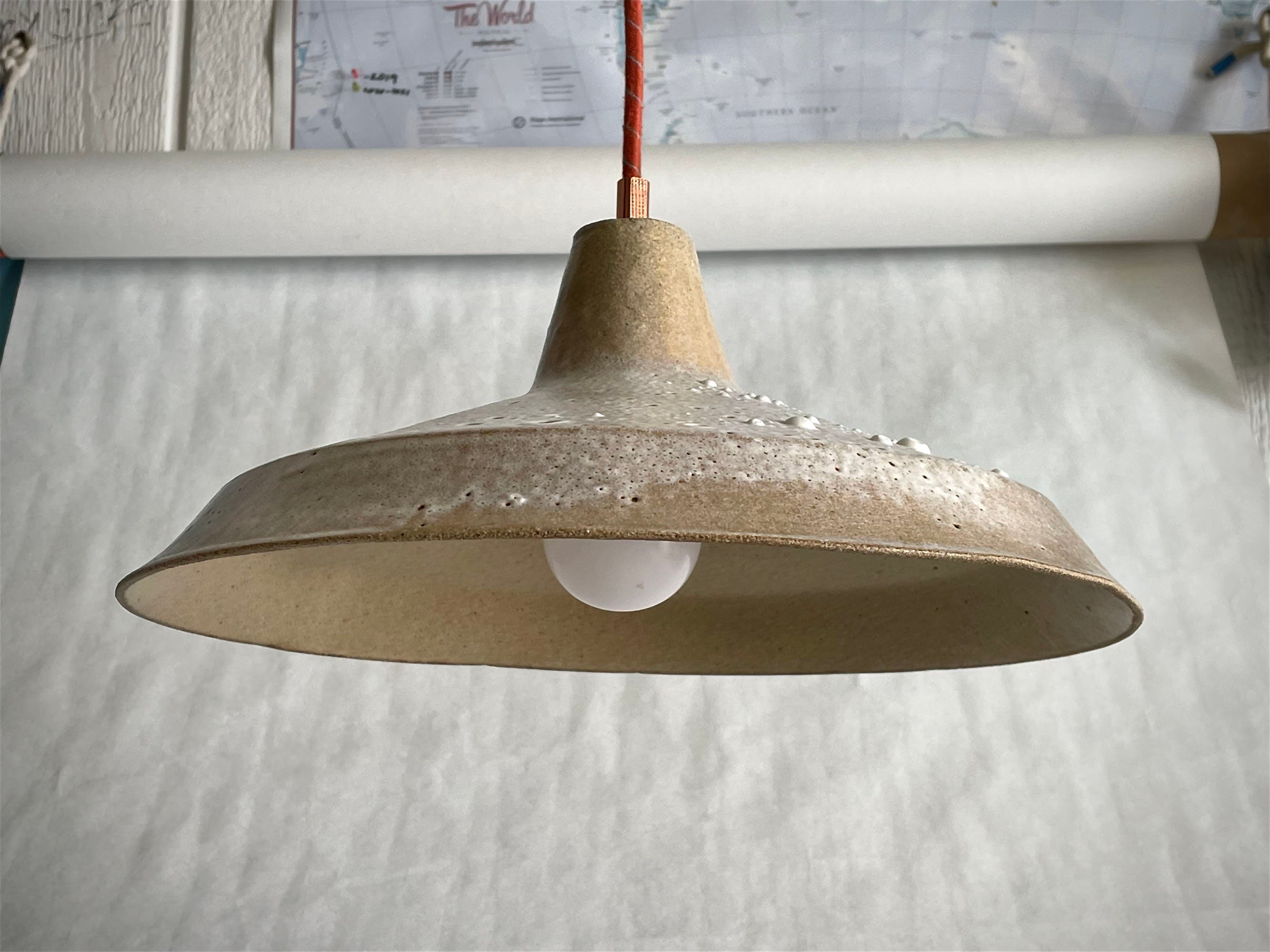 13.5 DIMPLED AND BUBBLED BARN SHADE PENDENT LAMP