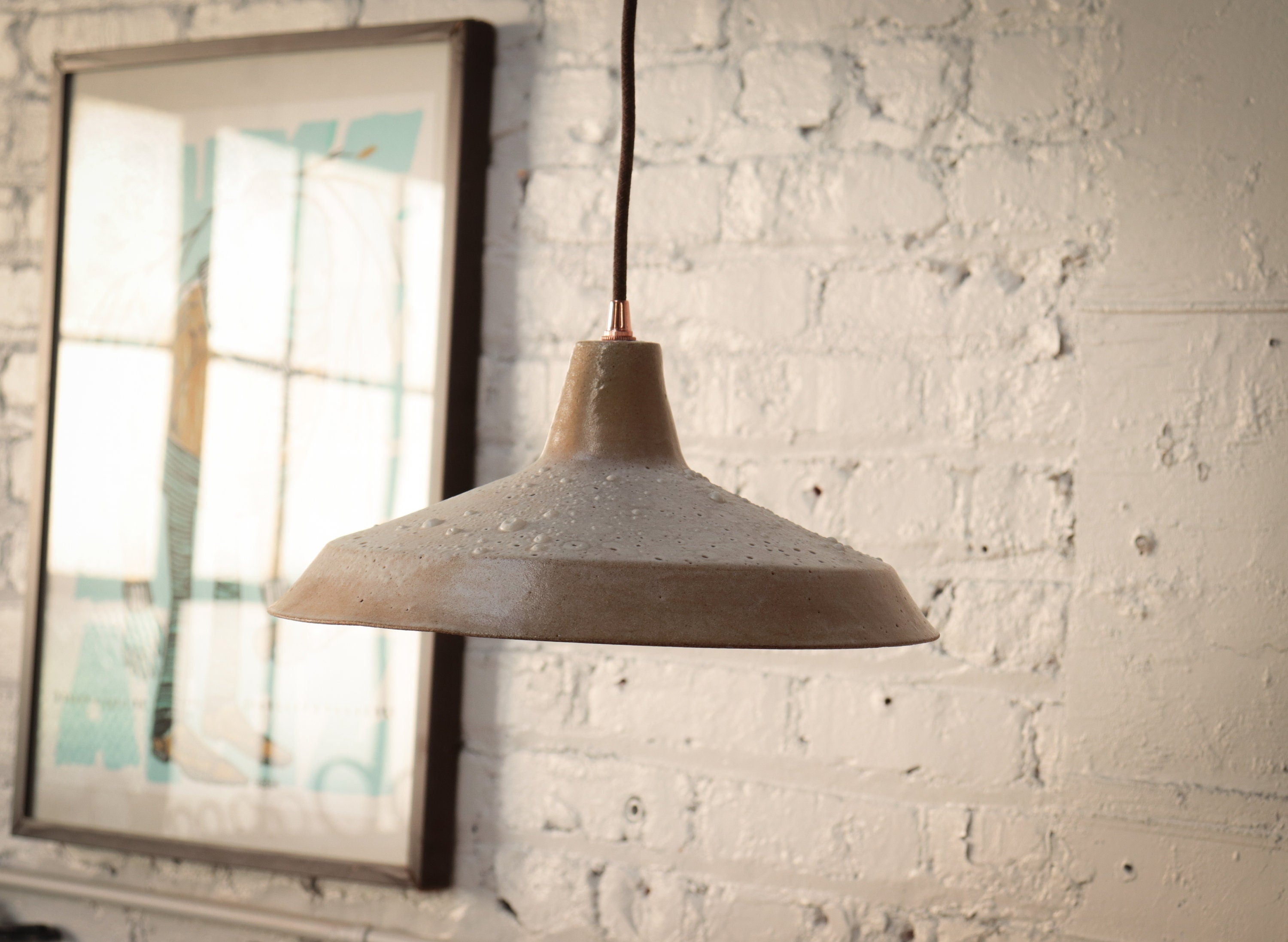 13.5 DIMPLED AND BUBBLED BARN SHADE PENDENT LAMP