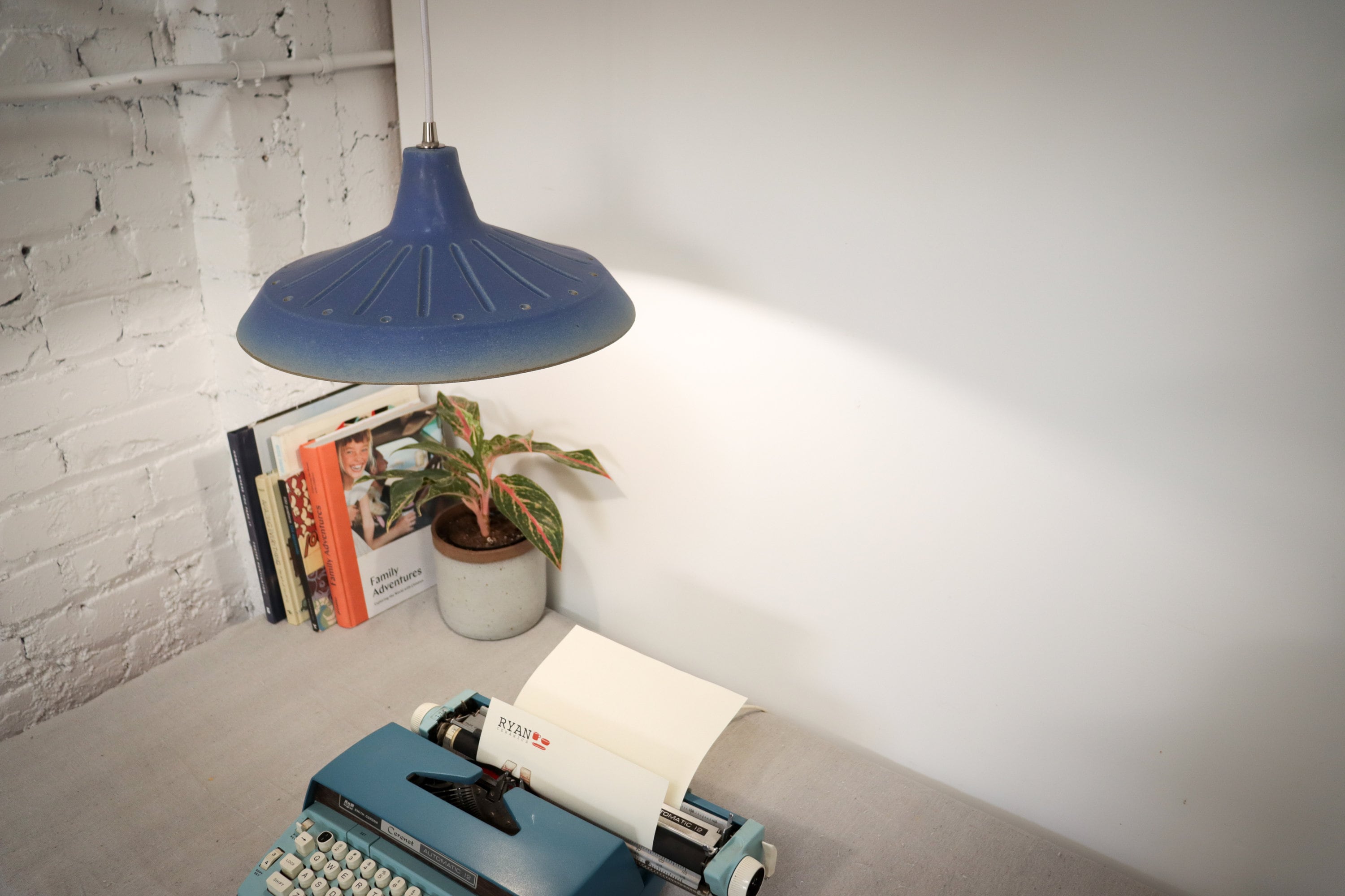 13.5” MATTE BLUE UMBRE BARN SHADE