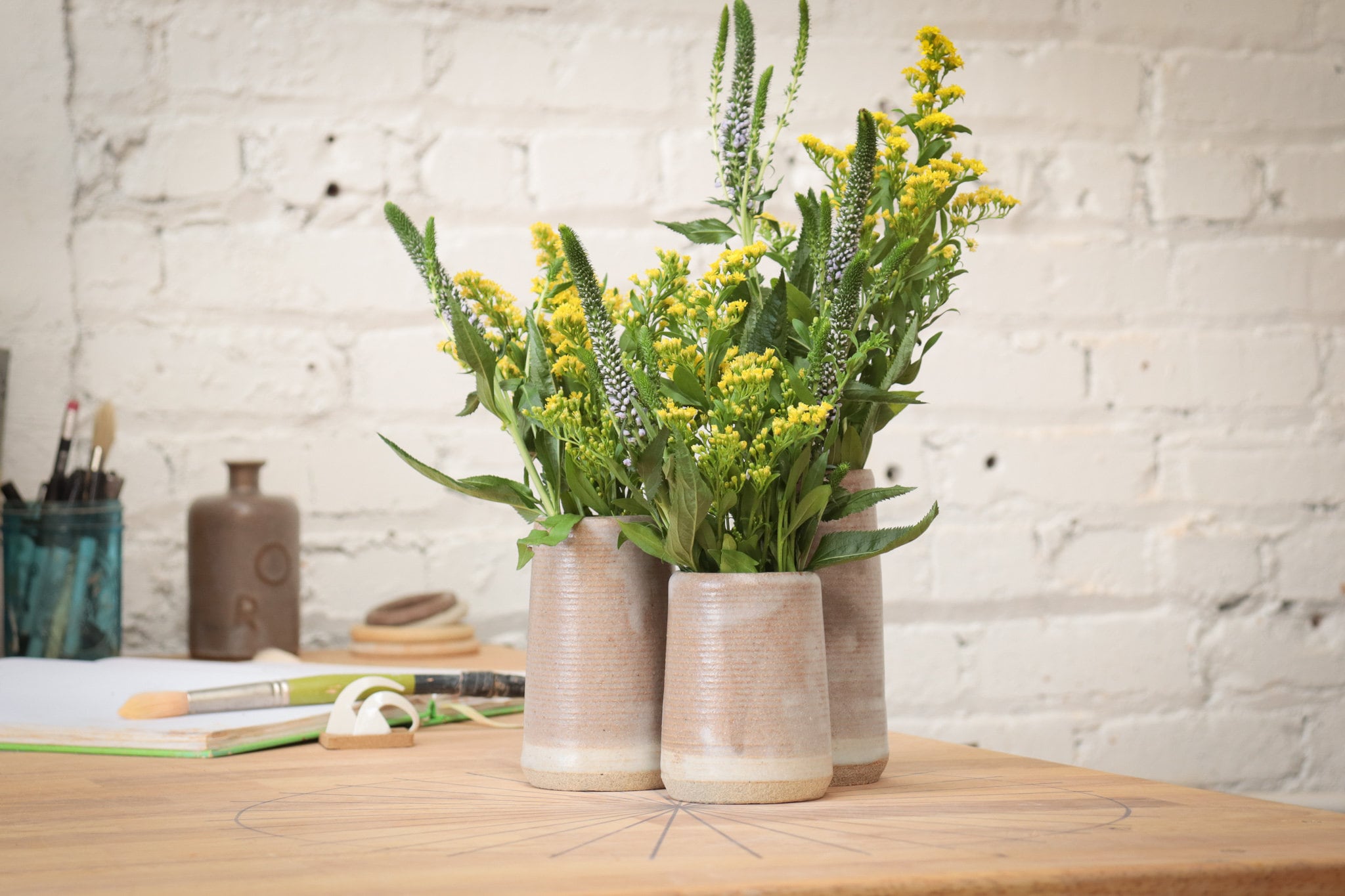 Small 3 piece flower vases