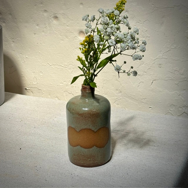 FLOWER VASE - MOSS W/ THREE CIRCLES